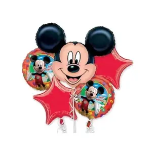 5pcs Mikki Character Foil Balloon Birthday Party Balloons Boy and Girl Baby Shower Foil Balloons Helium Balloons Mikki Balloon