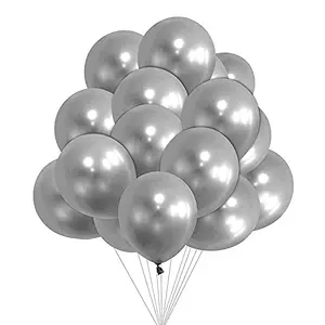 Balloons 50 Pcs Silver Metallic Helium Latex Thicken Balloon Perfect Decoration for Wedding Birthday Baby Shower Graduation Anniversary Christmas
