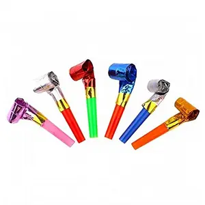 Plastic 6Pcs Musical Blow Outs|Party Horns Noisemakers Blowouts Whistles|Multicolor