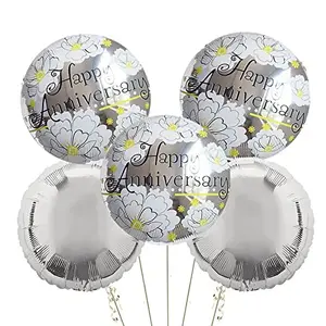 5pcs Anniversary Decoration with Printed Round Foil for Perfect Party Suplies.