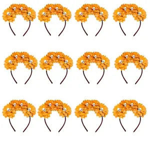 12pc Headbands Design Hair Bands Happy Halloween Party Hair Accessories for Kids Women Cute Headwear Hair Hoop for Halloween Hair Decorations