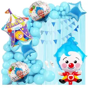 Circus Balloon Garland Arch Kit Blue Color Balloons for Birthday Circus Theme Decorations Pack of 63