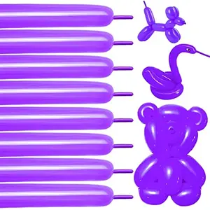 100 Pieces Twisting Balloons Long Balloons DIY Latex Balloons Modelling Magic Balloons for Birthday Wedding Engagement Anniversary Festival Party Decoration (Purple)