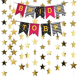 Bride to Be Banner with Star Garland for Use of Party Decoration