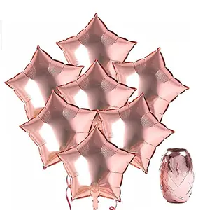 10 Pieces 18 inch. Rose Gold Star Helium Foil Ballon For Baby Shower Wedding and Engagement Party Decoration (Star Rose Gold)