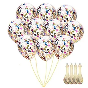 Pack of 10 Pcs Multi Confetti balloons for birthday Decoration items