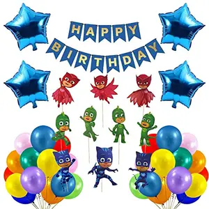Mask Theme Birthday Decoration Set With Props Star Foil and Birthday Banner For Use Birthday Decorattion
