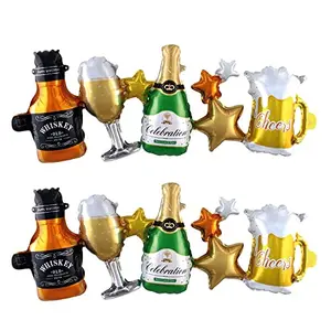 Chear Bottle Mug Shape Theme Foil Balloon Garland For Birthday Wedding Anniversary Party Decoration(Pack Of 2)