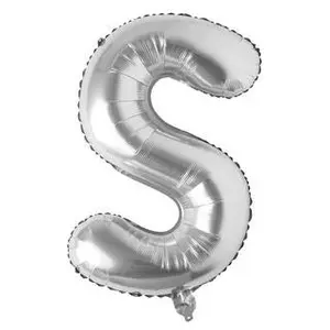 30 inch S Alphabet Silver Foil Balloon