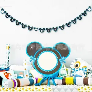 Mickey Mouse Happy Birthday Party Banner Letter Garlands Hanging Flags Party Decorartion