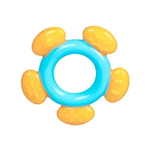 Mee Mee Silicon Baby Teether for Teething Gums Teething Toy with Muti-Textured for Infants and Babies Flower Design (Single Pack Blue & Orange)