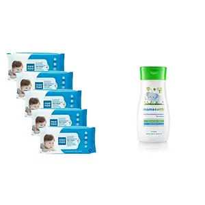 Mee Mee Baby Gentle Wet Wipes ((72 PcsPack of 05) Aloe Vera Wet Wipes) and Mamaearth Gentle Cleansing Shampoo for Babies (200 ml)