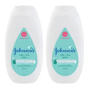 Johnson's Johnson & Johnson Baby Milk and Rice Baby Lotion 200ml (Pack of 2)