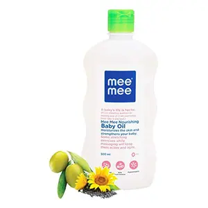 Mee Mee 3-in-1 Baby Oil for Soft and Smooth Skin with Sunflower Coconut and Olive Oils (500ml)