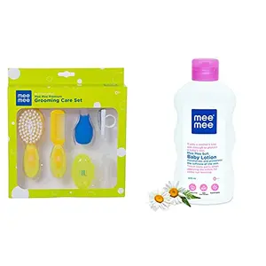 Mee Mee Baby Care Set (Grooming Set) and Mee Mee Baby Lotion (with Fruit Extracts- 500 ml)