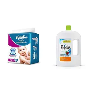 Supples Regular Baby Pants XL Size Diapers (54 Count) - Presto! Disinfectant Floor Cleaner Pine 2 L