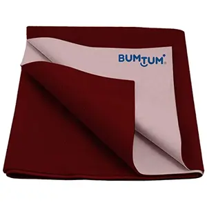 Bumtum Dry Sheet Instadry Leakproof Baby Bed Protector | Large Size 100 * 140cm | Pack of 1 | Maroon