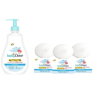 Baby Dove Rich Moisture Hair to Toe Baby Wash 400 ml & Baby Dove Rich Moisture Bar 75 g (Pack of 3)
