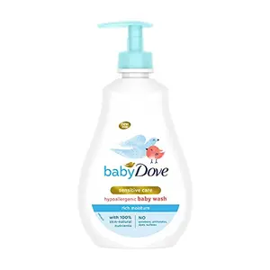 Baby Dove Rich Moisture Body Wash 400ml | Head to Toe Sensitive Care | Hypoallergenic Tear-Free | No Sulphates Parabens | Moisturizing Body Wash