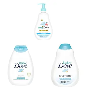 Baby Dove Rich Moisture Hair to Toe Baby Wash 400 ml + Rich Moisture Nourishing Baby Lotion 400 ml + Rich Moisture Shampoo 400 ml