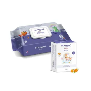 Bumtum Baby Gentle 99% Pure Water Wet Wipes with Lid - 72 Pcs.(Pack of 1) & Baby Soap 50 Gram (Pack of 1) Combo