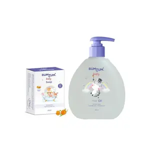 Bumtum Paraben Free Baby Soap 50Gram (Pack of 1) & Baby Hair Oil (200 ML) Combo