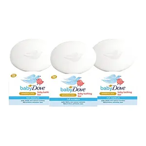 Baby Dove Rich Moisture Bar- Hypoallergenic No Parabens No Sulphates No Phthalates 75 g (Pack Of 3)