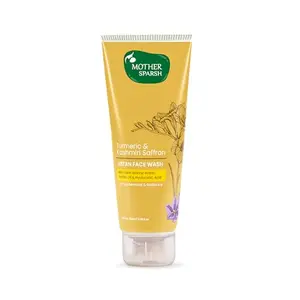 Mother Sparsh Turmeric & Kashmiri Saffron Ubtan Face Wash for Tan Removal & Radiance | With Vit. E & Walnut | For All Skin Types- 100ml
