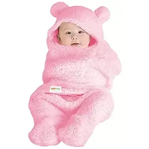 OYO BABY 3-in-1 Hooded Baby Blanket Wrapper -Pack of 1 (Pink) All Season Swaddle | 0-6 Months | Sleeping Bag | Great Gift | Bath Towel | Bath Robe | Multipurpose Comforter