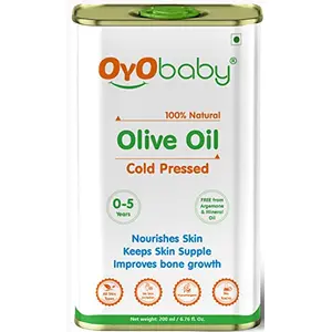 OYObaby Extra Virgin Cold Pressed Olive Oil for Hair and Skin 200gm