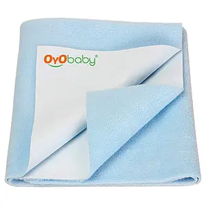 OYO BABY Waterproof Mattress Protector Sheet for Kids and Adults (Medium (100cm x 70cm) Blue)
