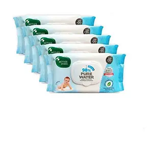Mother Sparsh 98% Water Based Scented Wipes I Plant derived Fabric I mild Scented I 80 Pcs/Pack (Pack of 4 + 1)