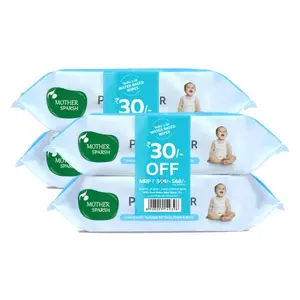 Mother Sparsh Unscented 99% Pure Water (Unscented) Baby Wipes 72 Baby Wipes Blue (Pack of 4)