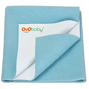 OYO BABY Waterproof Mattress Protector Sheet for Kids and Adults (Large (140cm x 100cm) Sea Blue)