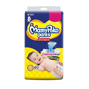 MamyPoko Pants Standard Baby Diapers Small (S) 40 Count 4-8 kg