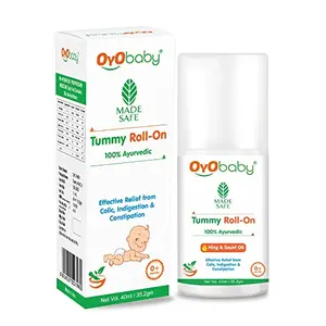 OYO BABY Tummy Roll On For Baby Colic Relief Constipation and Indigestion With Hing & Saunf | 100% Ayurvedic - 40ml