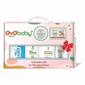 OYO BABY Baby Care Gift Set: Soap Powder Rash Cream Moisturizer Wipes & Shampoo for Gentle and Nourishing Care