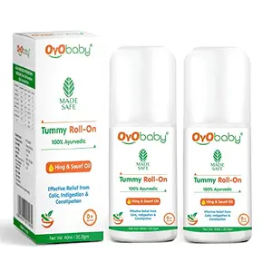 OYO BABY Easy Tummy Roll-On for baby Quick Relief From Colic & Gas Constipation & Indigestion | Hing & Saunf | For 0 to 1 year| 100% Ayurvedic - 40 ml (Pack of 2)