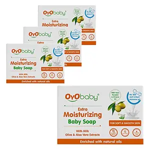 OYO BABY Baby Bathing Bar For Baby Sensitive Skin | Gentle Cleansing Skin-friendly pH 5.5 75gm (Pack of 4)