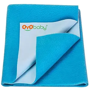 OYO BABY Waterproof Quick Dry Sheet for Baby| Bed Pad | Baby Bed Protector Sheet for Toddler Children (Small (50cm x 70cm) Firoza)
