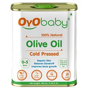 OYO BABY Naturals Baby Body Massage Olive Oil Cold Pressed Extra Virgin Olive Oil Enhances Bone & Muscle Strength100 ML