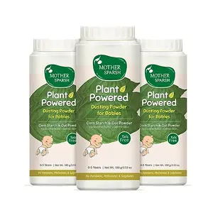 Mother Sparsh Plant Powered Talc Free Dusting Powder For Babies | With Corn Starch & Oat Powder -100 g (Pack of 3)