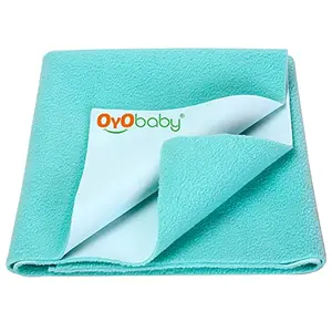 OYO BABY - Baby Dry Sheet for New Born Babies | Infant Waterproof Bed Protector Sheet for Baby | Mattress Pads | Quickly Dry Super Soft Reusable Mat (Single Bed-(72" X 36") Sea Green)