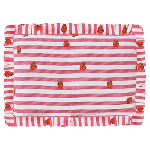 OYO BABY Mustard Seeds Pillow for Baby Head Shaper | sarso Pillow for New Born Baby 0 to 12 Month Pink (Strawberry Printed)