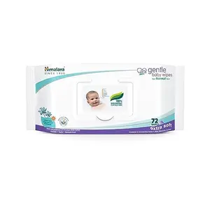 Himalaya Gentle Baby Wipes With Indian Lotus & Aloe Vera 72 Wipes | Plant Based Fabric | 100% Biodegradable | Skin Friendly pH | Clinically Tested