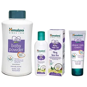 Himalaya Baby Powder 700g & Himalaya Diaper Rash Cream100gm & Himalaya Baby Hair Oil 100 ml