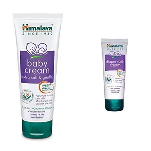 Himalaya Baby Cream Face Moisturizer & Day Cream for Dry Skin 200ml & Himalaya Diaper Rash Cream100gm