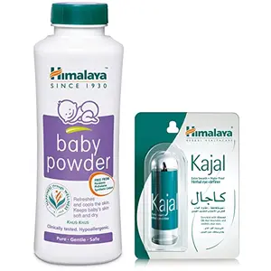 Himalaya Baby Powder (400g) & Himalaya Herbals Kajal Black 2.7g
