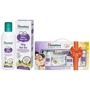 Himalaya Baby Gift Pack SeriesPack of 1 SetWhite & Himalaya Baby Hair Oil 100 ml