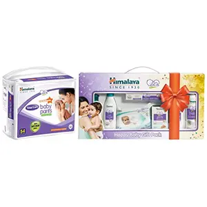 Himalaya Total Care Baby Pants New Born (Count of 54) & Himalaya Baby Gift Pack SeriesPack of 1 setwhite